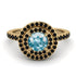 Double Halo Aquamarine Ring - Zoey No. 407